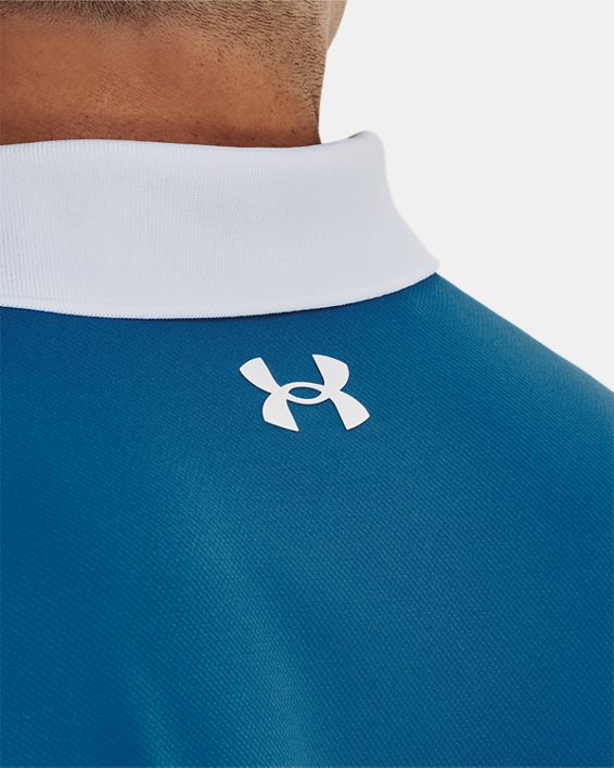 Men's UA Performance 3.0 Colorblock Polo in Blue image number 3